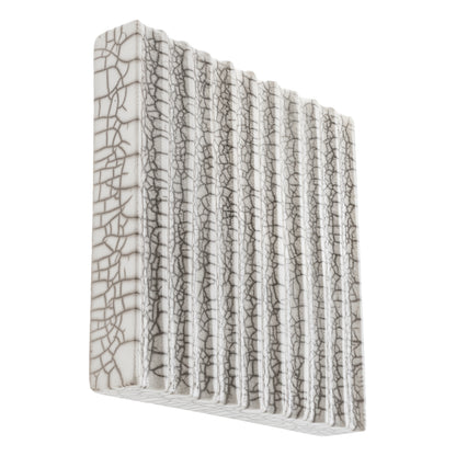 Wall Decoration Division straight raku ceramic crackled white