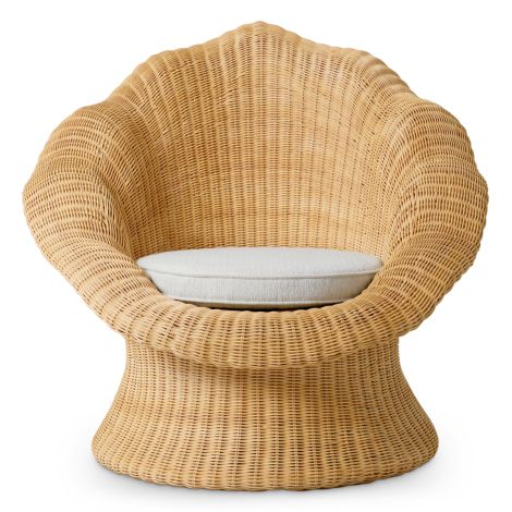 Lounge Chair Somerly natural rattan sentier cream