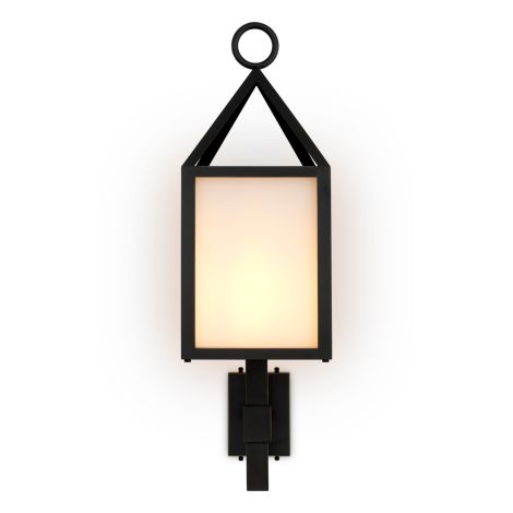 Outdoor Wall Lamp Riserva bronze highlight finish white glass