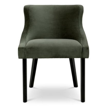 Dining Chair Chavelle black finish torrin green velvet