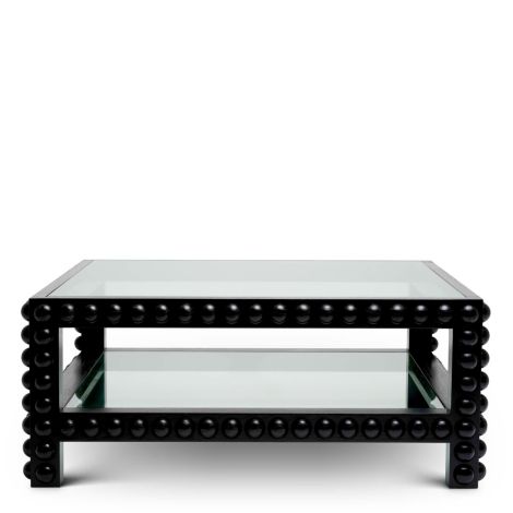 Coffee Table Kenton classic black finish clear glass