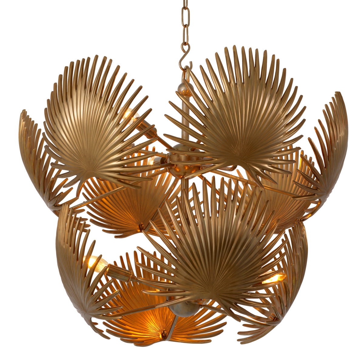 Chandelier Foliage vintage brass finish