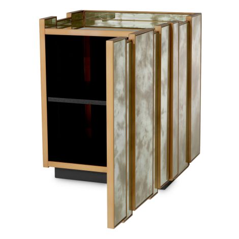 Nightstand Nottingham Right antique mirror glass brushed brass finish