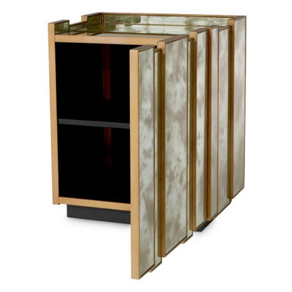 Nightstand Nottingham Right antique mirror glass brushed brass finish