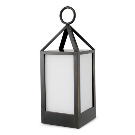 Outdoor Lamp Riserva S bronze highlight finish white glass