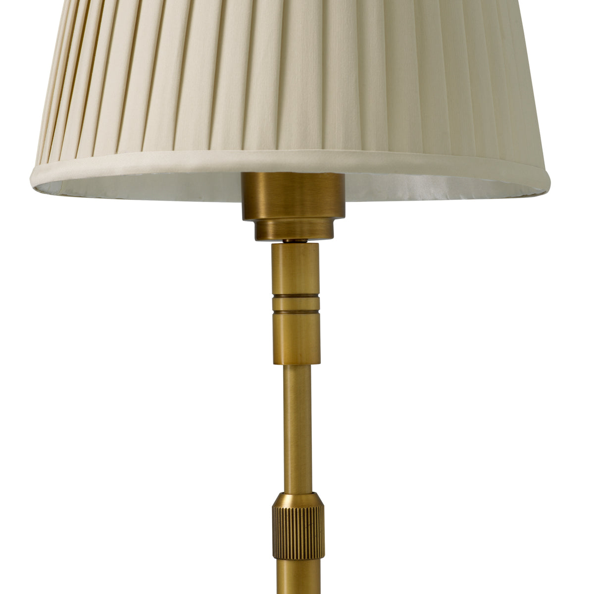 Floor Lamp Tryon antique brass finish incl beige pleated shade