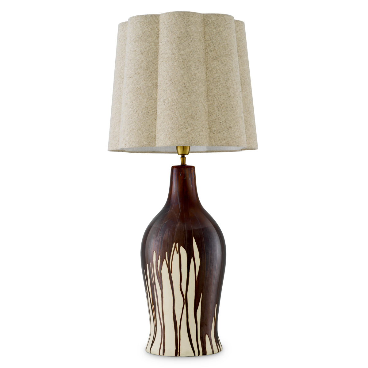 Table Lamp Beatriz brown finish incl shade