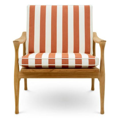 Outdoor Chair Manzo natural teak florent orange incl cushions