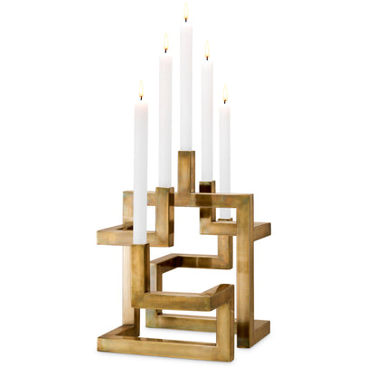 Candle Holder Skyline vintage brass finish