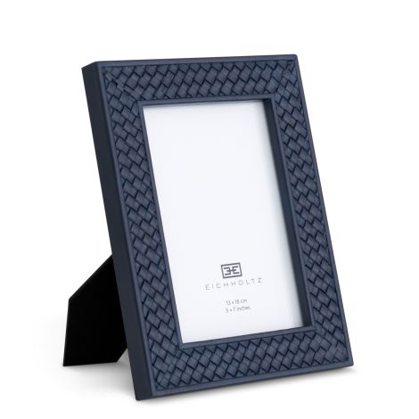 Picture Frame Nivo blue leather set of 2