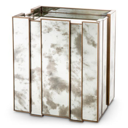 Nightstand Nottingham Left antique mirror glass brushed brass finish