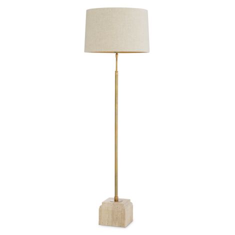 Floor Lamp Rialta travertine vintage brass finish incl shade