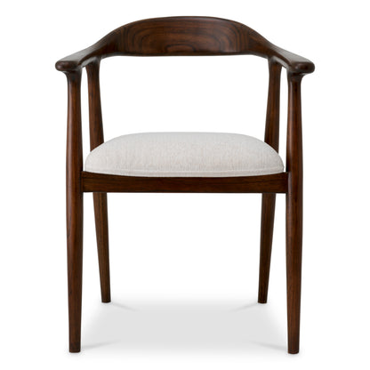 Dining Chair Beale classic brown finish sentier cream