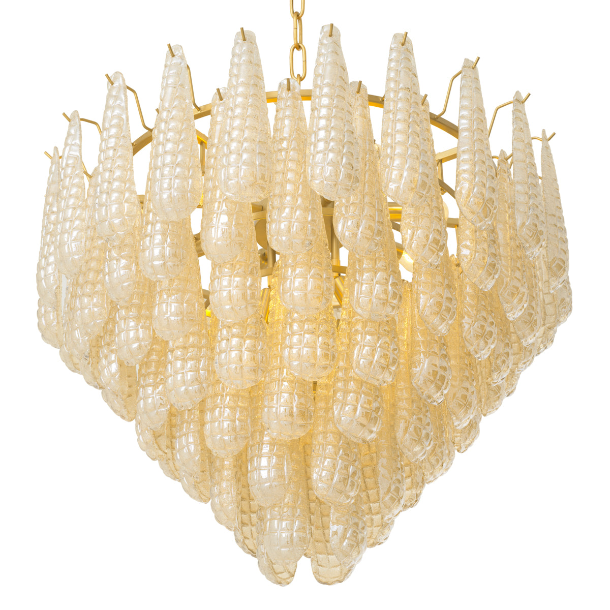 Chandelier Chaves L champagne colored glass