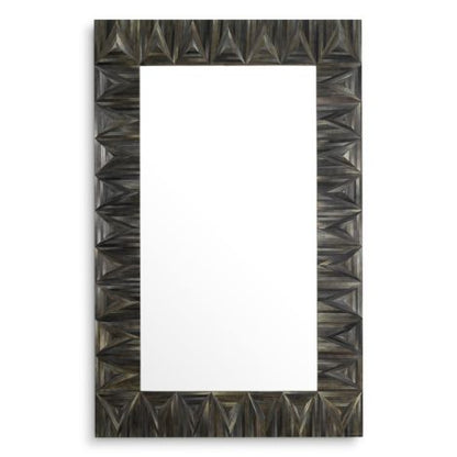 Mirror Belmont straw marquetry charcoal