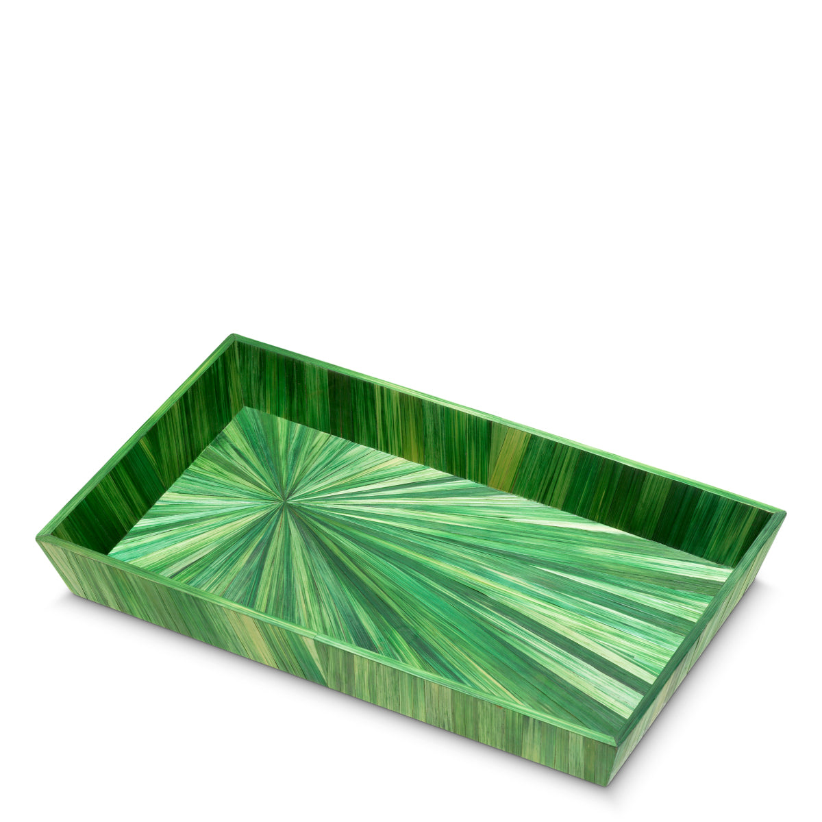 Desk Tray Harvard S straw marquetry green