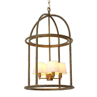 Pendant Montrose vintage brass finish incl white shades
