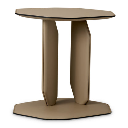 Side Table Maurizio faux leather brown