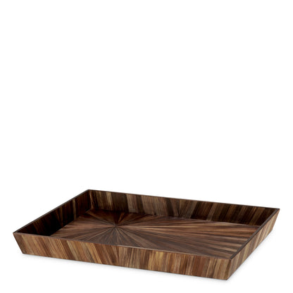 Desk Tray Harvard L straw marquetry brown