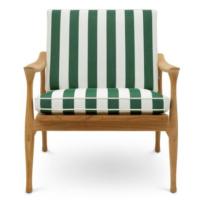 Outdoor Chair Manzo natural teak florent green incl cushions
