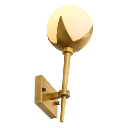 CDJ Wall Lamp Alesa Single antique brass finish alabaster