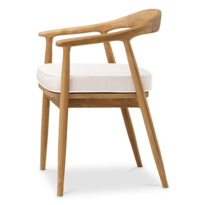 Outdoor Dining Chair Beale natural teak flores off-white