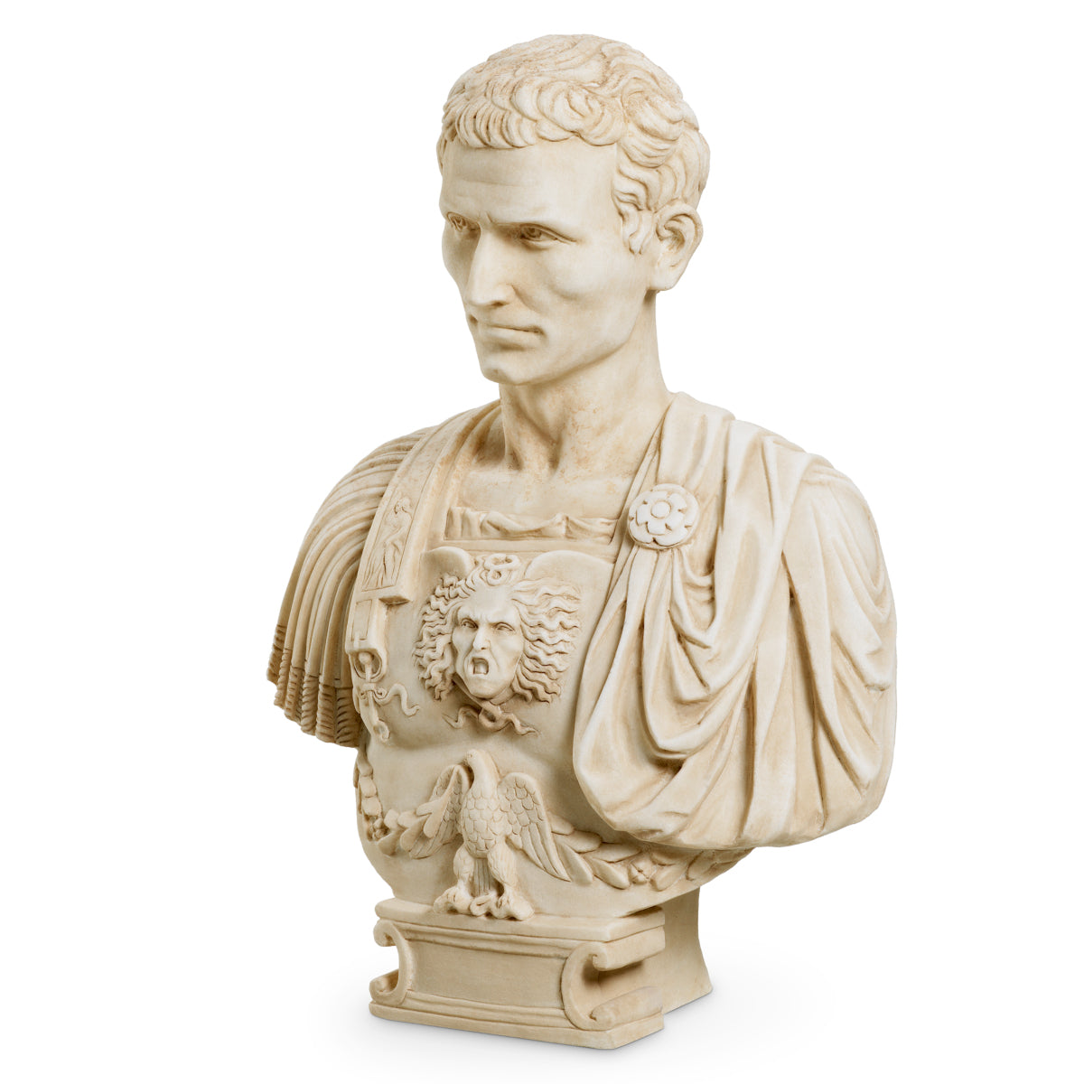 Bust of Julius Caesar marble antique look