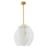 Chandelier Hibis antique brass finish clear glass