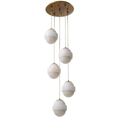 Chandelier Icarus antique brass finish alabaster