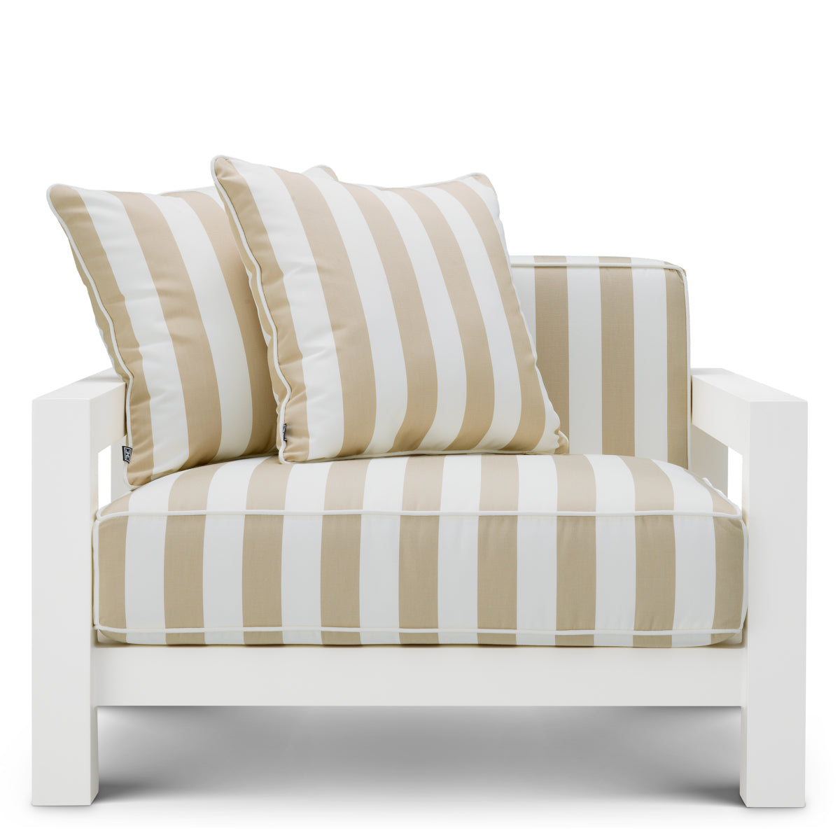 Outdoor Chair Cap-Antibes matte white florent beige