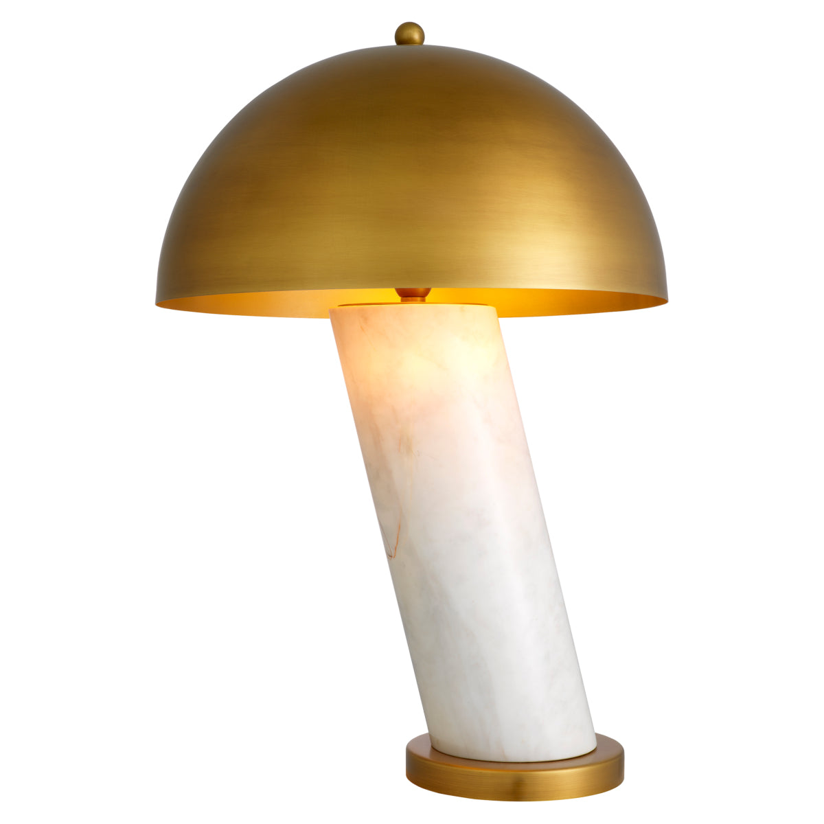 Table Lamp Daniel white marble antique brass finish