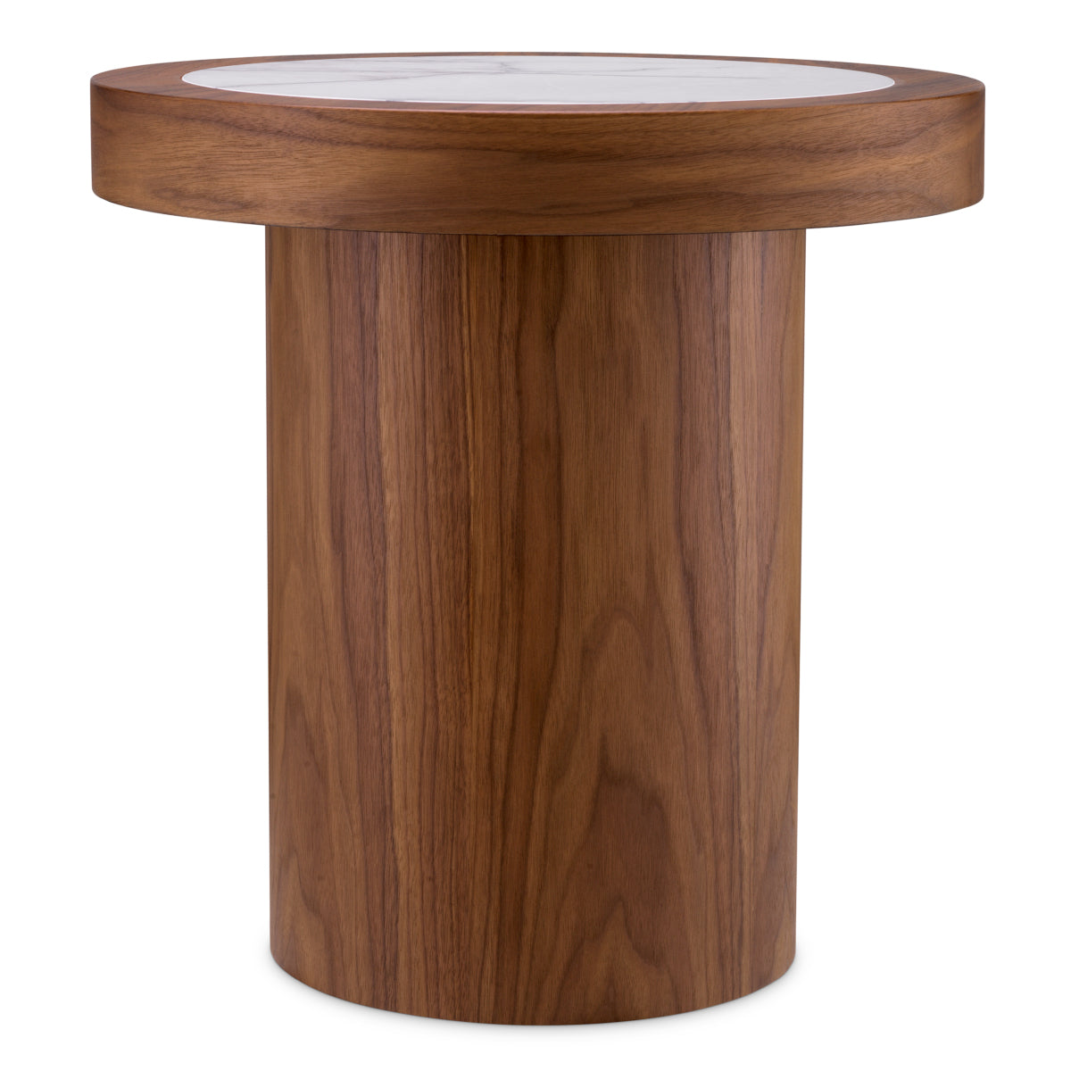 Side Table Presedio walnut veneer biano lilac marble top