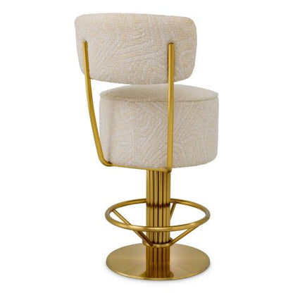 Counter Stool Carleton with back camari cream brushed brass finish