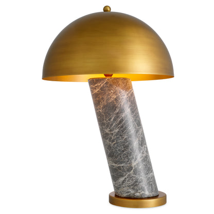 Table Lamp Daniel grey marble antique brass finish