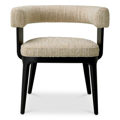 Dining Chair Dubois black oak veneer bouclé sonata cream