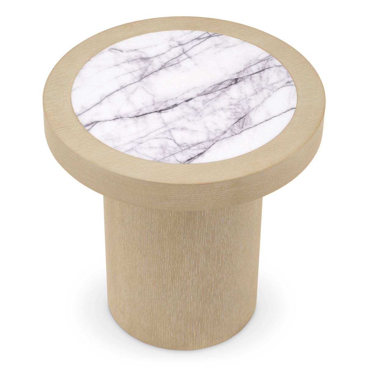 Side Table Presedio washed oak veneer biano lilac marble top