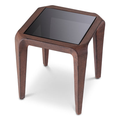 Side Table Quentin oxidized look black glass