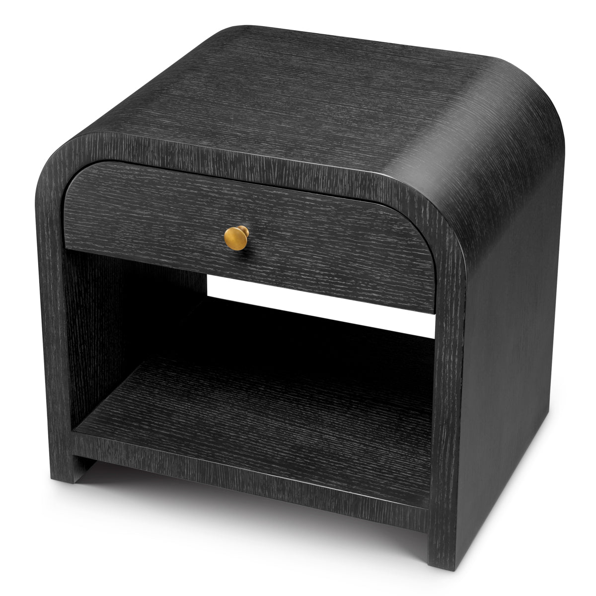 Nightstand Rhodes charcoal grey oak veneer