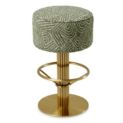 Bar Stool Carleton camari green brushed brass finish