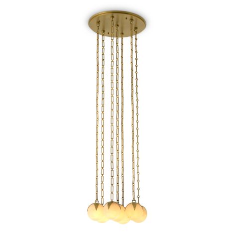CDJ Chandelier Alesa L antique brass finish alabaster