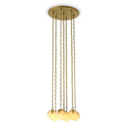 CDJ Chandelier Alesa L antique brass finish alabaster