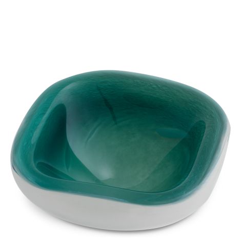 Bowl Aureum dark green white glass