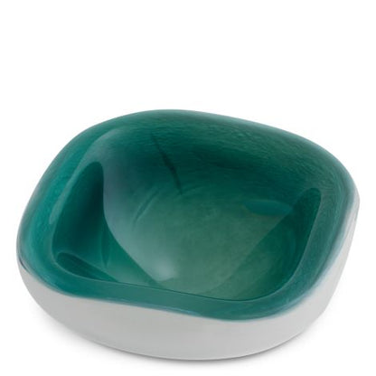 Bowl Aureum dark green white glass