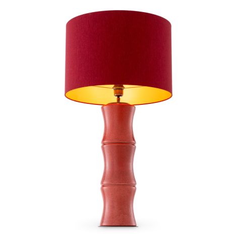 Table Lamp Bonny coral red ceramic incl shade