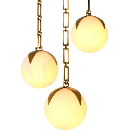 CDJ Chandelier Alesa S antique brass finish alabaster