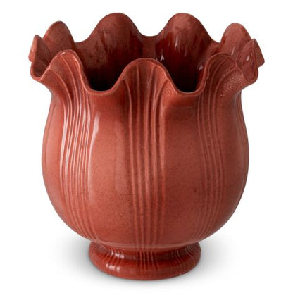 Vase Tulipa coral red ceramic