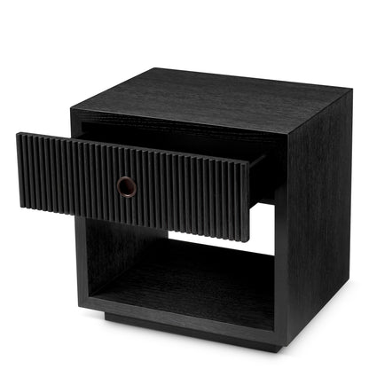 Nightstand Dimitrios charcoal grey oak veneer