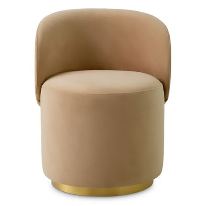 Dining Chair Greer savona camel brushed brass finish