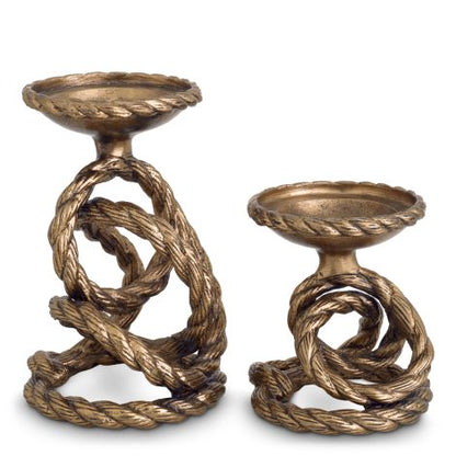 Candle Holder Corwyn antique brass set of 2