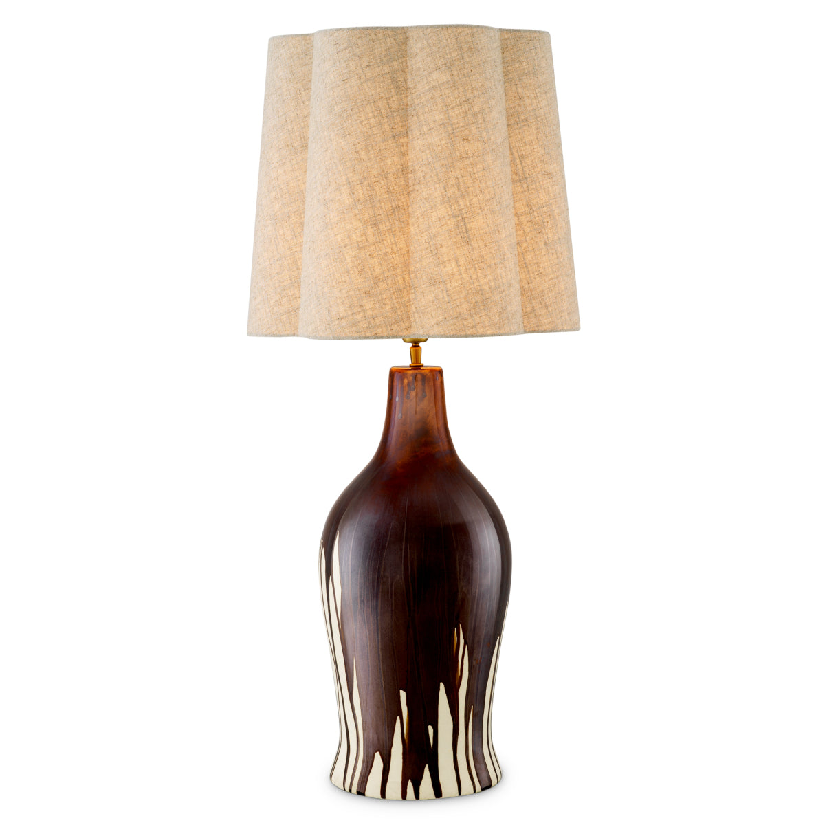 Table Lamp Beatriz brown finish incl shade